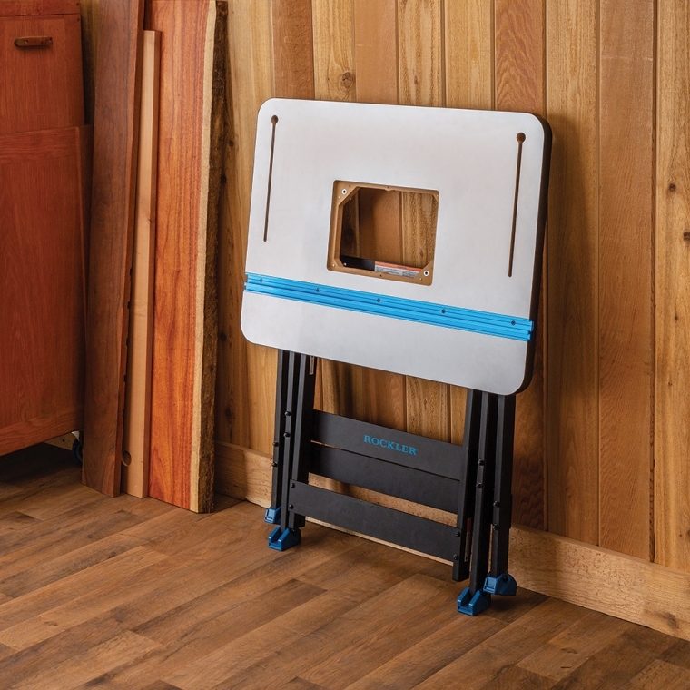Rockler HPL Router Table with Fence and Rock Steady Folding Stand - full pic 