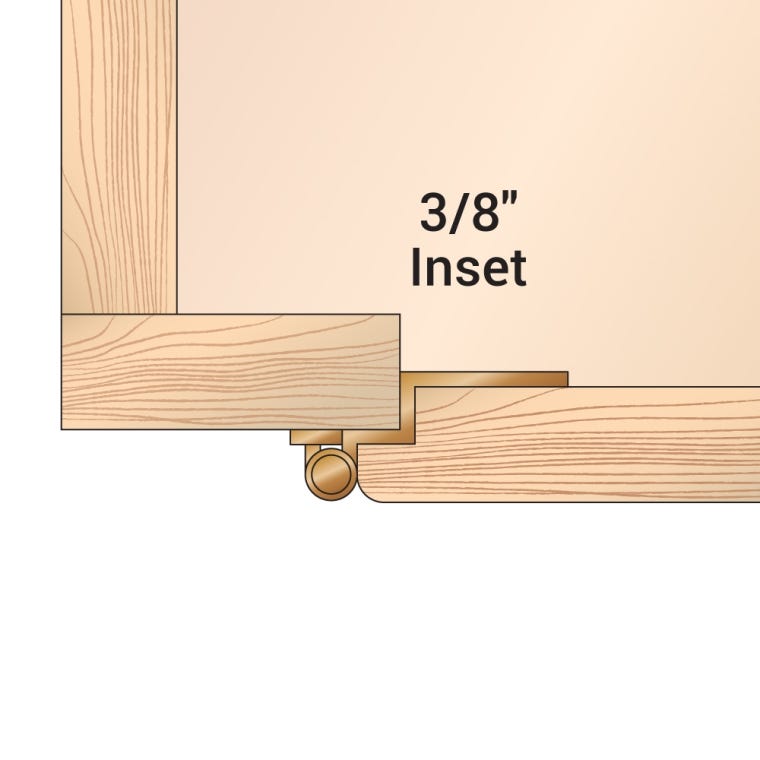 3/8'' Inset Self-Closing Face-Mount Cabinet Hinges (7628), Antique Brass - full pic 