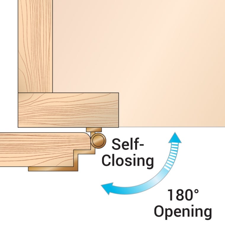 3/8'' Inset Self-Closing Face-Mount Cabinet Hinges (7628), Antique Brass - full pic 