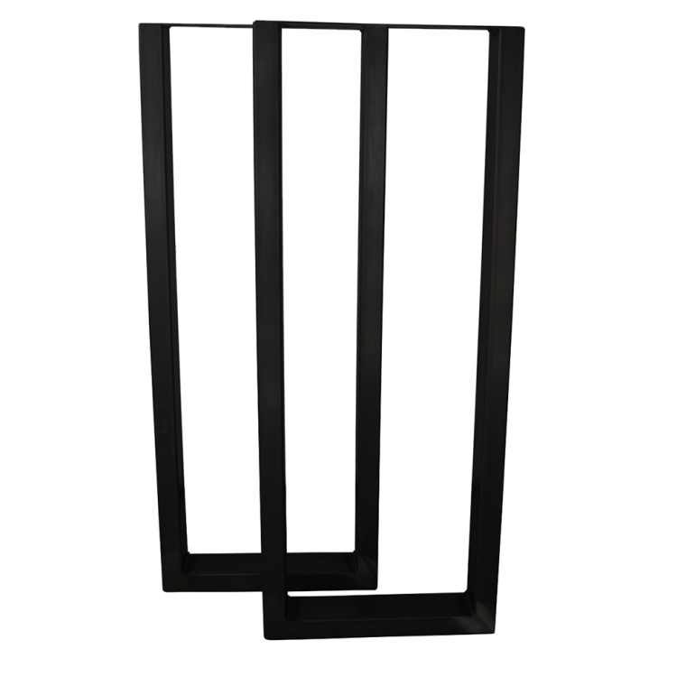 U-Shaped  Welded Steel Table Leg Set, Black - full pic 