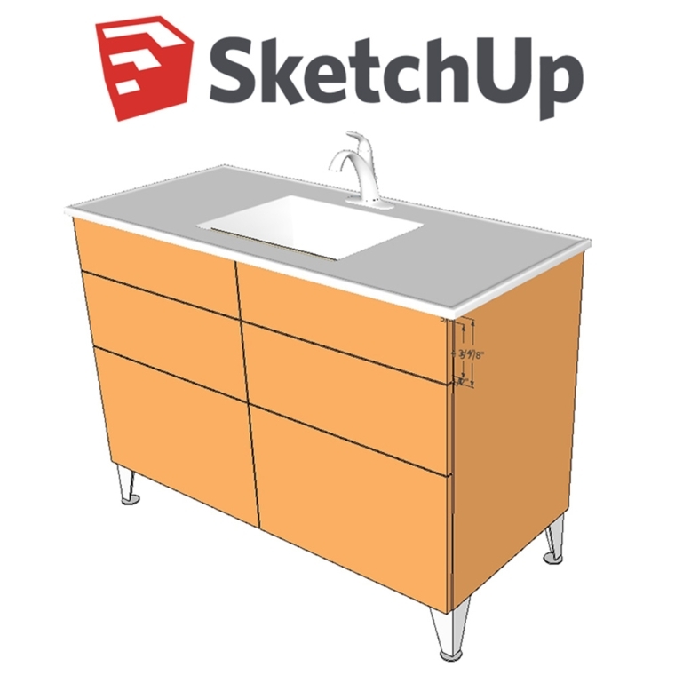 Bathroom Vanity SketchUp Plan - full pic 