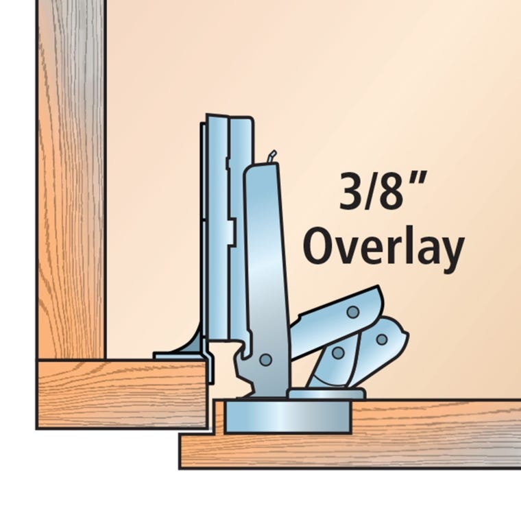 Lipped Door Salice Hinge Kit (Pair) for Face Frame - full pic 