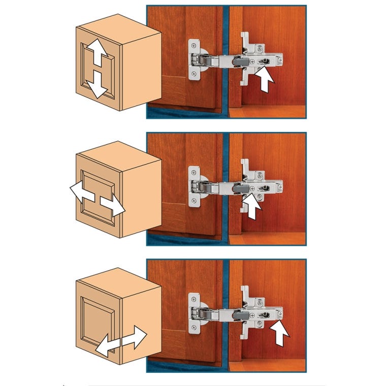 Lipped Door Salice Hinge Kit (Pair) for Face Frame - full pic 