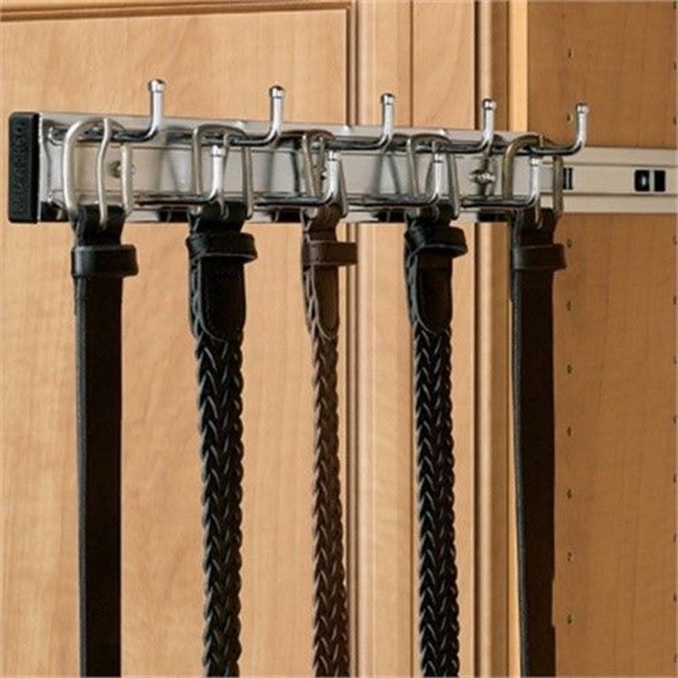 Belt / Scarf Organizer Side Mounted Pullout for Closet - Chrome 14 in. - full pic 