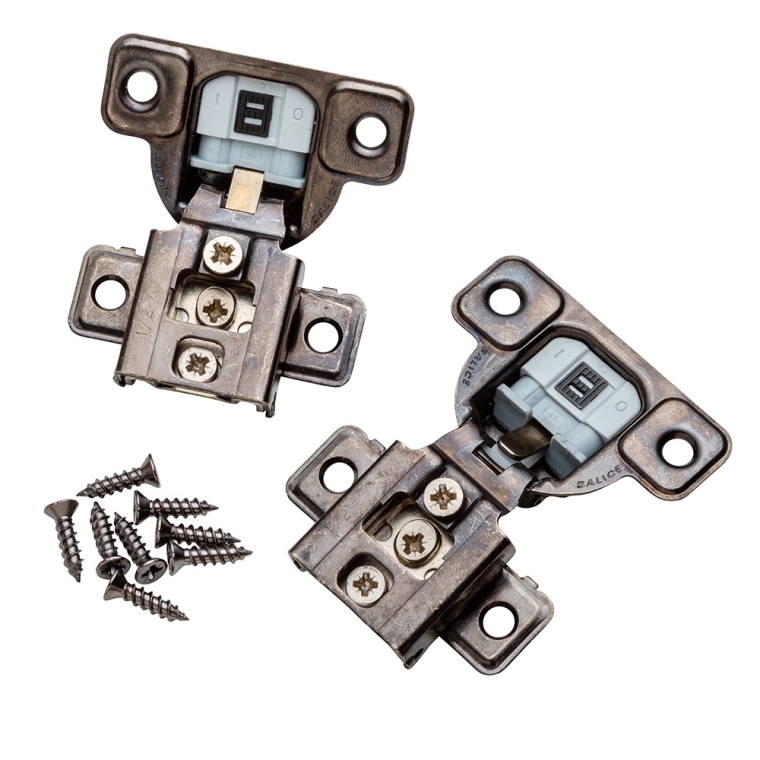 Salice 106 degree Soft-Close Compact Hinges for Face Frame Cabinets, Titanium Finish - full pic 