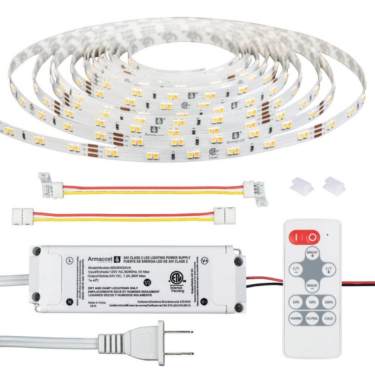 Tunable White Kit 16' LED Tape Light Kit with Remote - full pic 