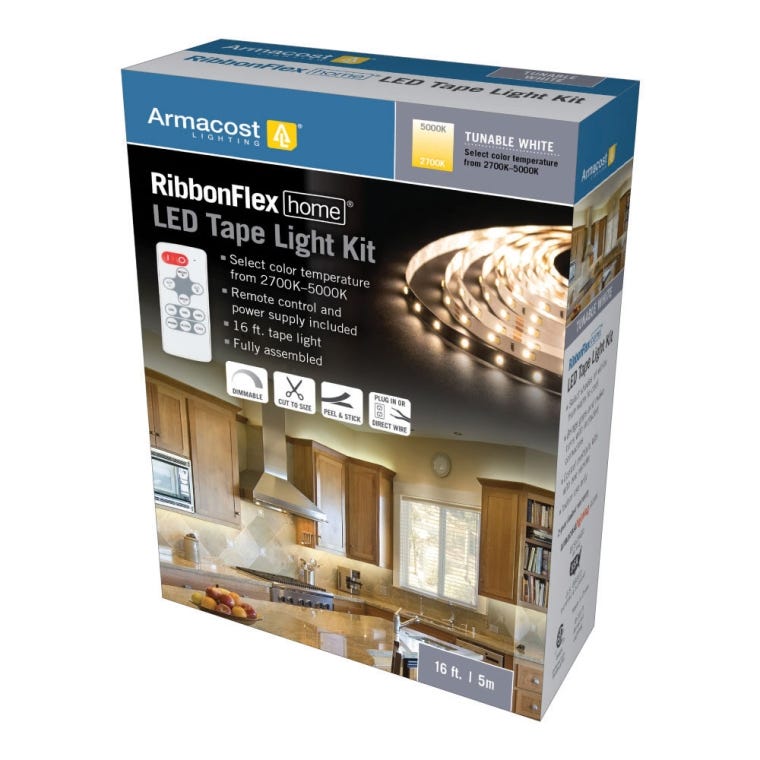 Tunable White Kit 16' LED Tape Light Kit with Remote - full pic 