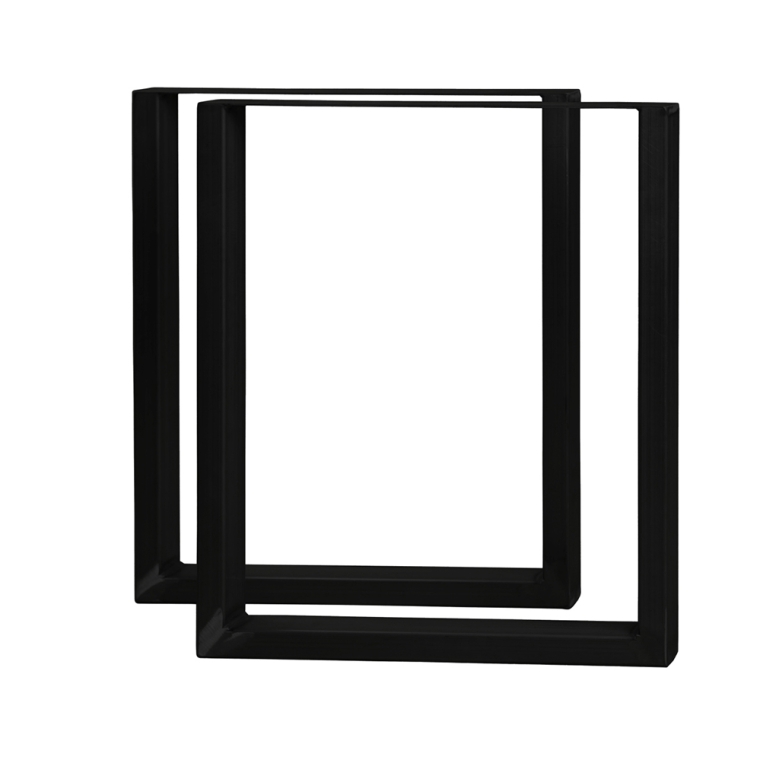 U-Shaped  Welded Steel Table Leg Set, Black - full pic 