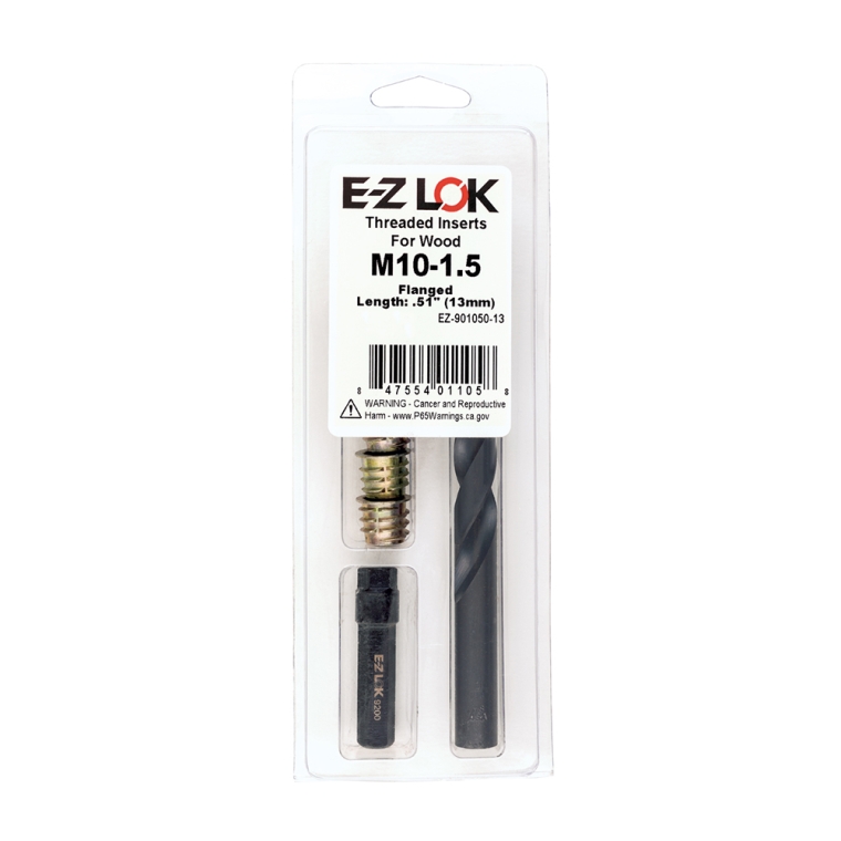E-Z Hex Threaded Insert Kit for Soft Wood, Flange Top - full pic 