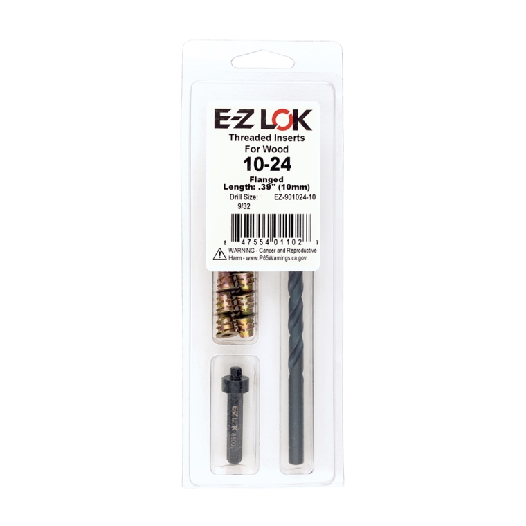 E-Z Hex Threaded Insert Kit for Soft Wood, Flange Top - full pic 