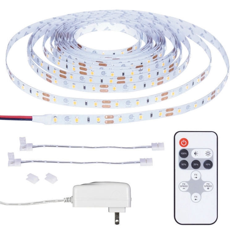 Soft White (3000K) 16' LED Tape Light Kit with Remote - full pic 