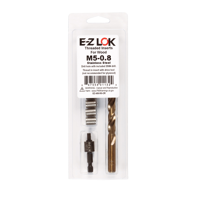 E-Z Knife Threaded Insert Kit for Hard Wood, Stainless - full pic 