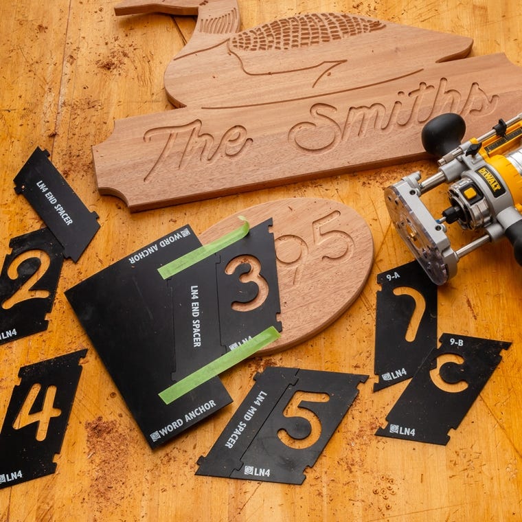 Rockler Interlock Signmaker's Templates, Script Font - full pic 
