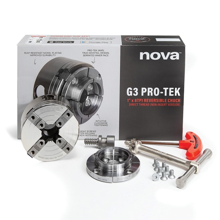 Nova 48291 Pro-Tek G3 Chuck with 2'' Jaws, 1''x 8 TPI Direct Thread - full pic 