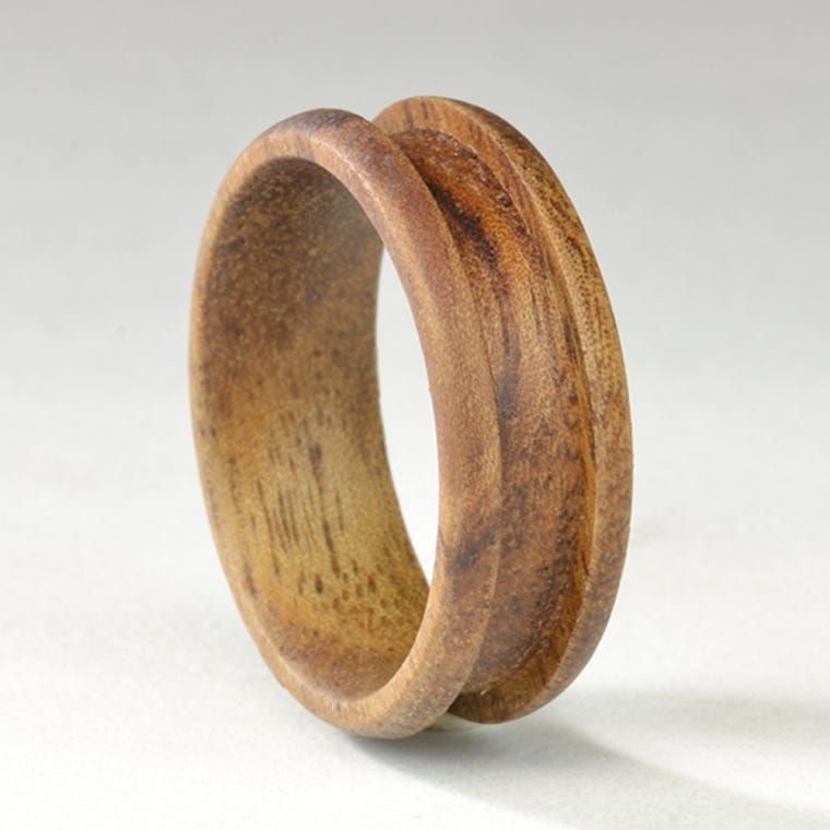 Koa Hardwood Ring Core Blank, Size 14 - full pic 