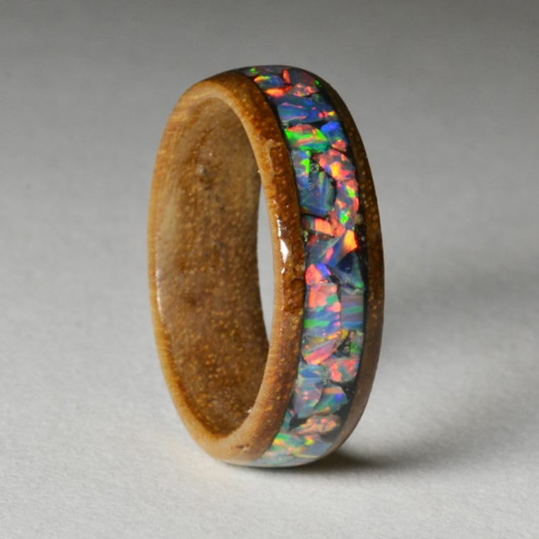 Koa Hardwood Ring Core Blank, Size 14 - full pic 