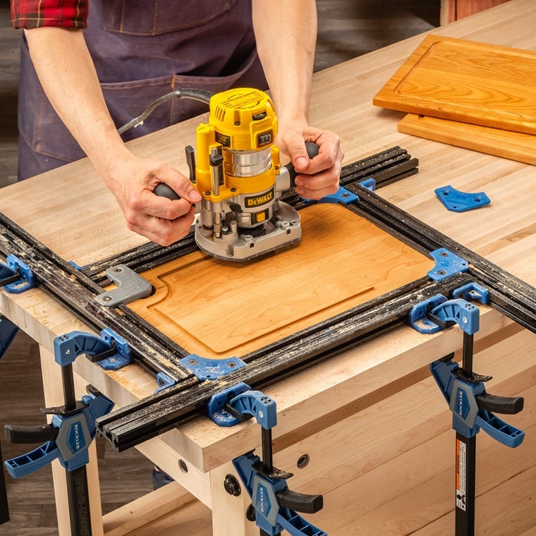 Rockler Cutting Board Juice Groove Routing Jig - full pic 