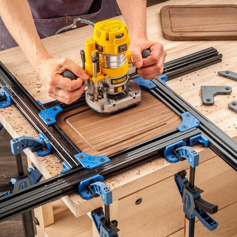 Rockler Cutting Board Juice Groove Routing Jig - full pic 