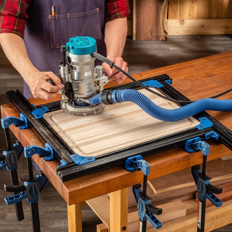 Rockler Cutting Board Juice Groove Routing Jig - full pic 