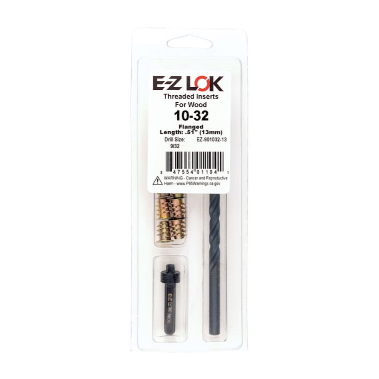 E-Z Hex Threaded Insert Kit for Soft Wood, Flange Top - full pic 