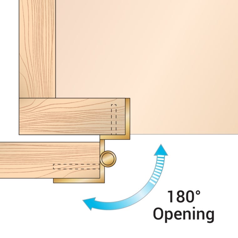 1/2'' Overlay Double Demountable Cabinet Hinges, Burnished Brass - full pic 