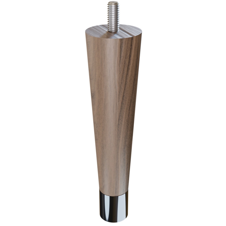 6'' Unfinished Turned Walnut Legs with 1''H Metal Feet - full pic 