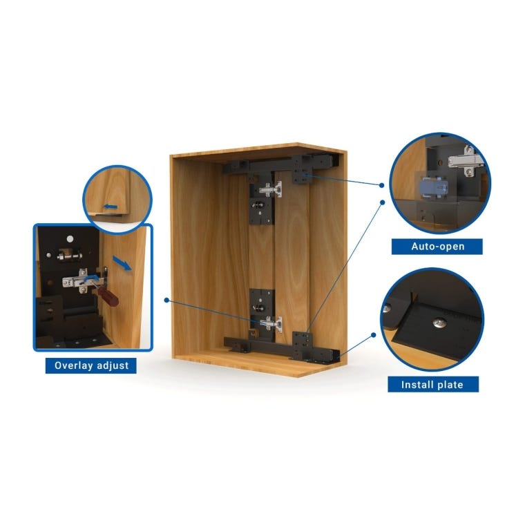 Accuride 1321 Pro-Pocket Door Slides with Hinges - full pic 