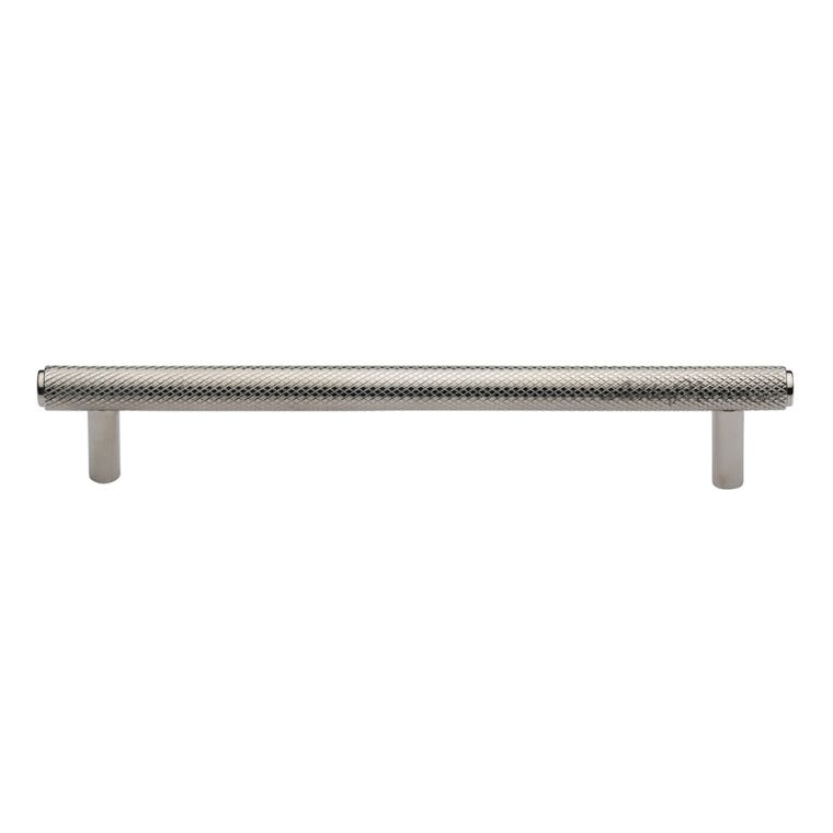 11-1/4''  Basel Knurled Cabinet Pull, Polished Nickel - full pic 