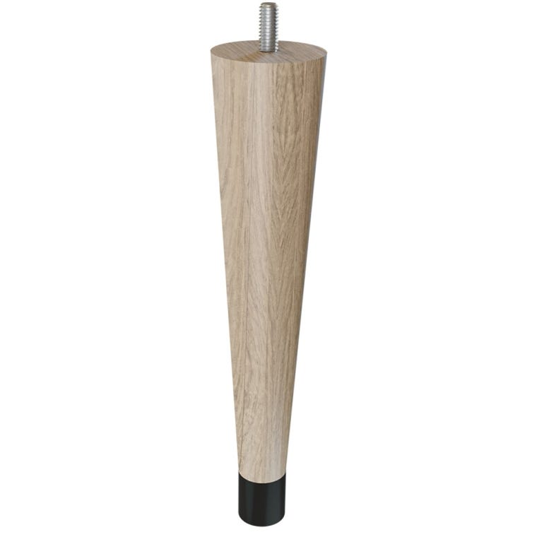 9'' Unfinished Turned White Oak Legs with Metal Feet - full pic 