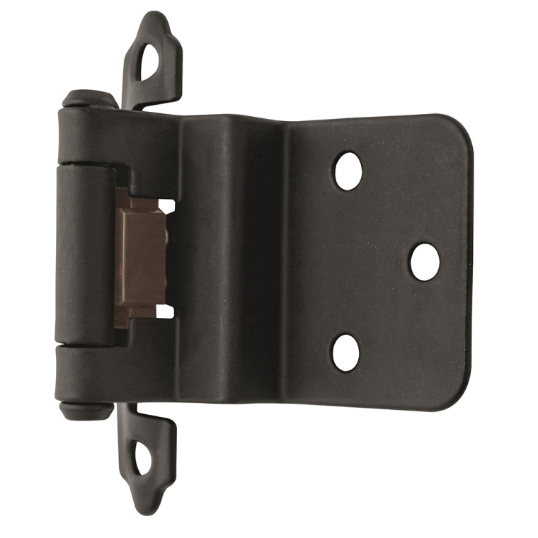 3/8'' Inset Self-Closing Face-Mount Cabinet Hinges (3428), Flat Black - full pic 