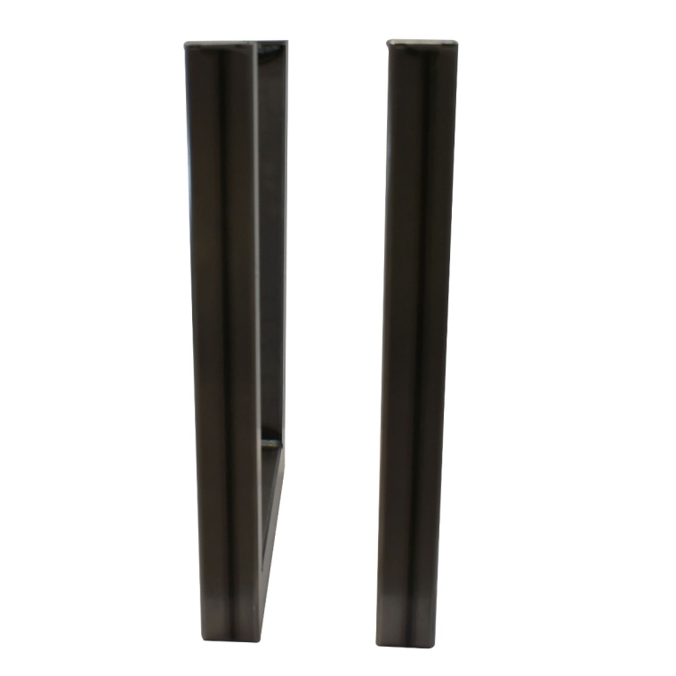 V-Shaped Welded Steel Table Legs (Pair) Black - full pic 