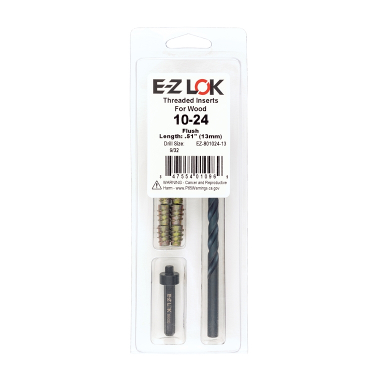 E-Z Hex Threaded Insert Kit for Soft Wood, Flush Top - full pic 