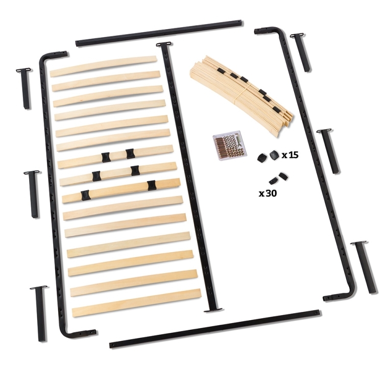 Queen-Size Platform Bed Frame with Wooden Slats - full pic 