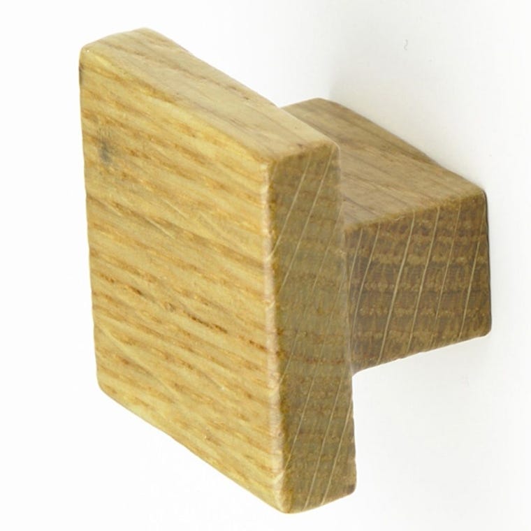 1-3/8''  Designer Wood Square Cabinet Knob, Oak - full pic 