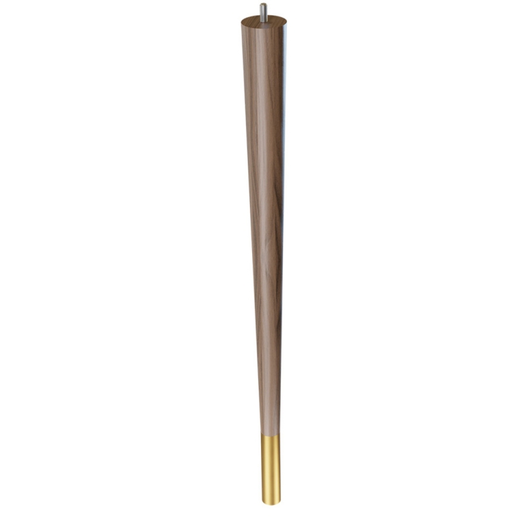 24'' Tapered Turned Leg, Walnut, 4''H Satin Brass Foot - full pic 