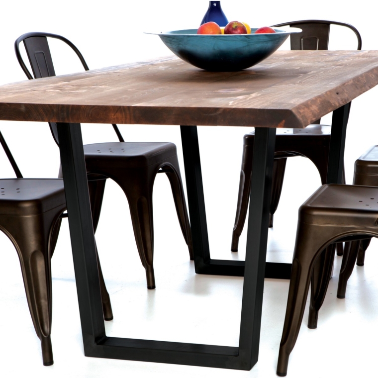 V-Shaped Welded Steel Table Legs (Pair) Black - full pic 