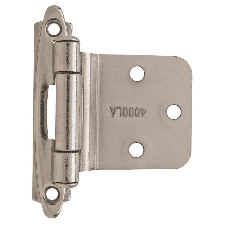 Variable Overlay Self-Closing Face-Mount Reverse Bevel Cabinet Hinges, Polished Chrome - full pic 
