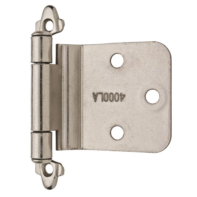 Variable Overlay Self-Closing Face-Mount Reverse Bevel Cabinet Hinges, Polished Chrome - full pic 