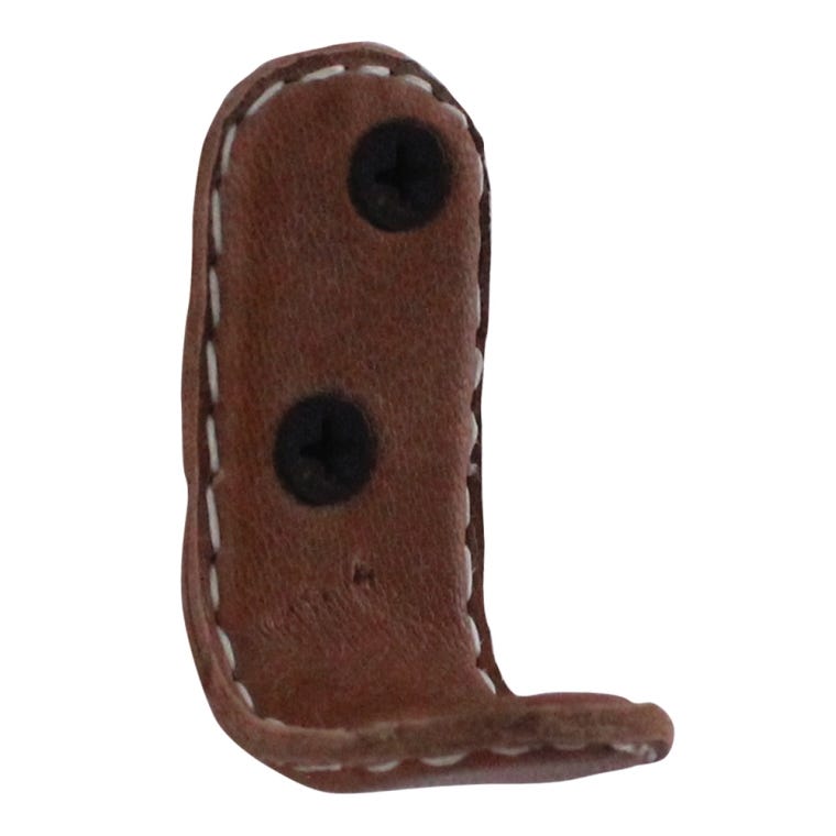 Leather-Wrapped Coat Hook, 2''H, Brown - main pic