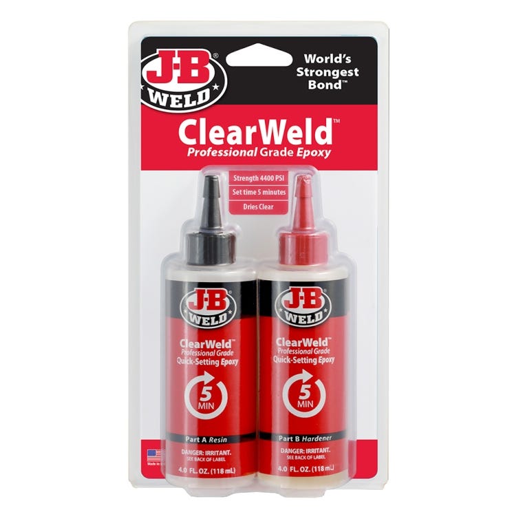 J-B Weld ClearWeld Professional Grade Quick-Setting Epoxy, 8 oz. - main pic