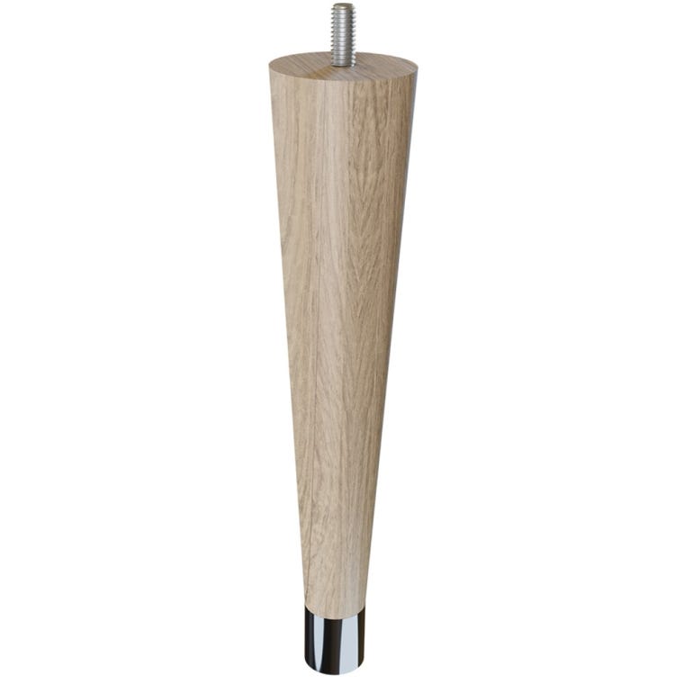 9'' Unfinished Turned White Oak Legs with Metal Feet - full pic 