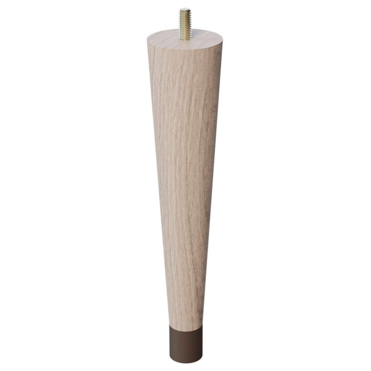 9'' Unfinished Turned White Oak Legs with Metal Feet - full pic 