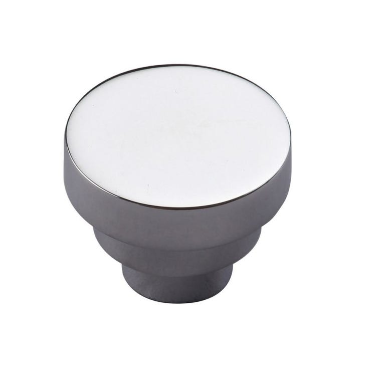 1-1/2''  Round Step Cabinet Knob, Polished Chrome - main pic