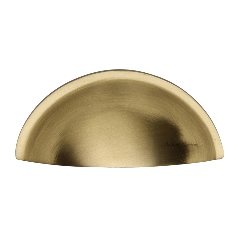 3-1/4''  Rear Mounted Modern Cabinet Bin Pull, Satin Brass - main pic
