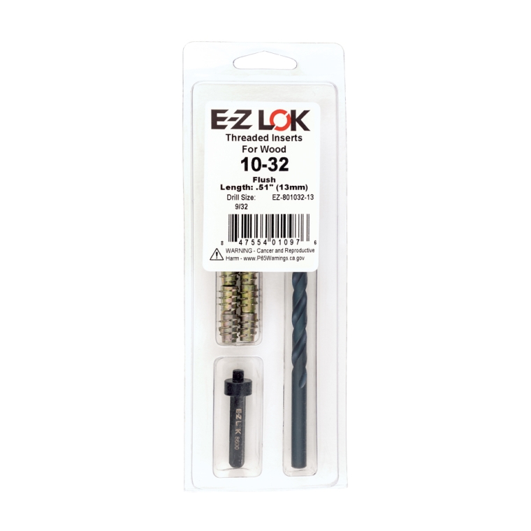 E-Z Hex Threaded Insert Kit for Soft Wood, Flush Top - full pic 