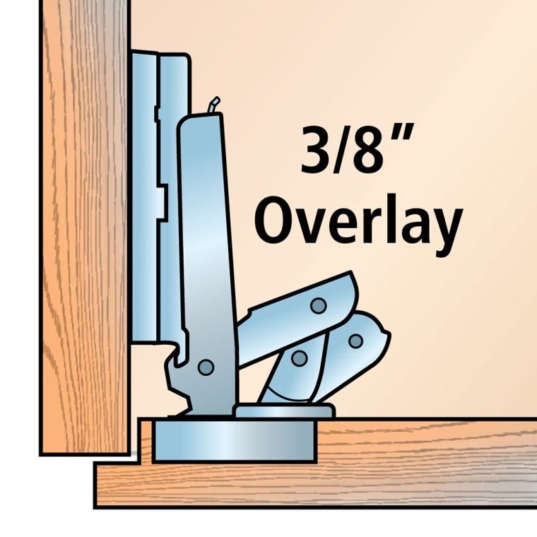 Lipped Door Salice Soft-Close Hinge Kit (Pair) for Frameless - full pic 