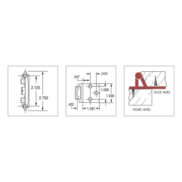 Variable Overlay Self-Closing Face-Mount Reverse Bevel Cabinet Hinges, Antique Brass - full pic 