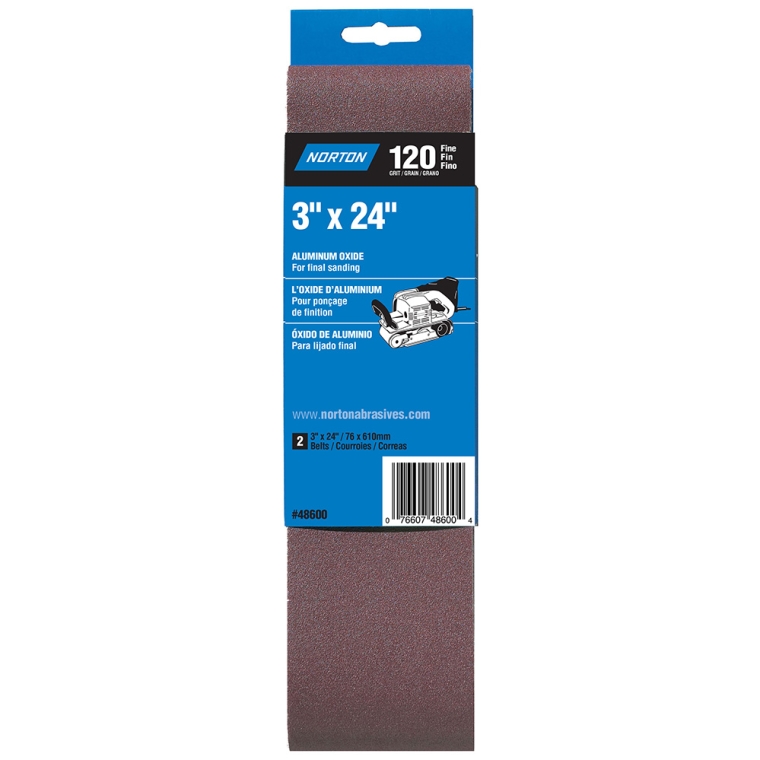 Norton Aluminum Oxide 3'' x 24'' Sanding Belts, 2-Pack - full pic 