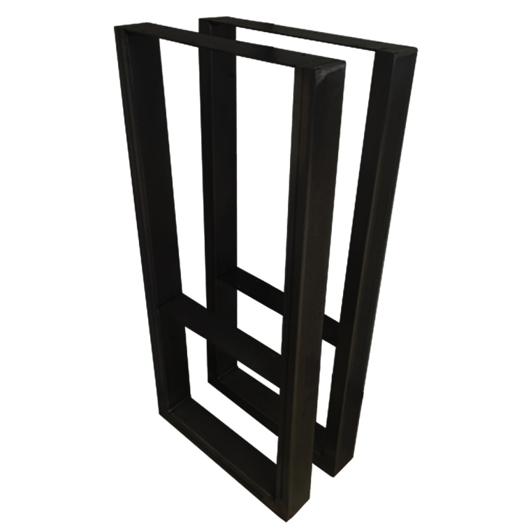 V-Shaped Welded Steel Table Legs (Pair) Black - full pic 