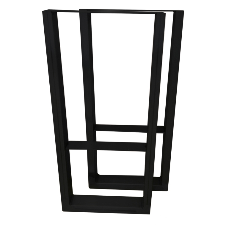 V-Shaped Welded Steel Table Legs (Pair) Black - full pic 